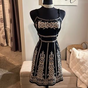 Black and white spaghetti strap dress